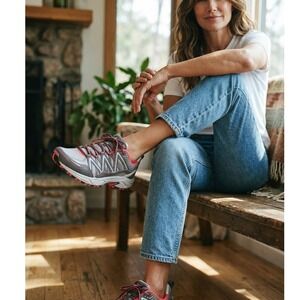 Fila Headway 6 Womens Trail Running Shoes Silver Dark Grey Pink Size 11